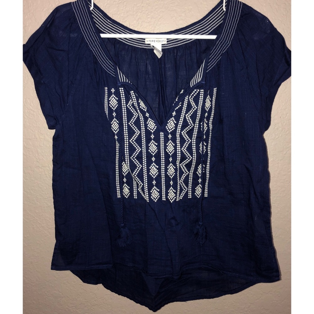 Super cute Navy blue pheasant top